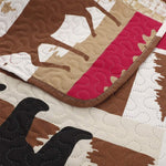 Jessy Home Rustic Cabin Bedding Queen Full Bear and Deer Quilt Set Polyester Bedspread