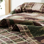 Jessy Home Bedding Cover Queen Size Microfiber Reversible Quilt Set Deer Bear 3 Piece Bed in a Bag Set