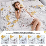 Twin Size Quilts Yellow Floral Bedding Set Flower Bedspread Lightweight Coverlet