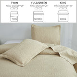 Jessy Home Twin Size Quilts Beige Lightweight Microfiber Floral Bedspread Coverlet Set