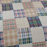 Quilt Set King Size Plaid Bedspread Coverlet King Quilts Patchwork Bedding Mens Plaid Collection Quilt Bedspread Lightweight Reversible Quilt Bedding Set King Bedspread with Pillow Shams,Beige