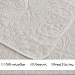 Jessy Home Twin Size Quilts White Lightweight Microfiber Bedspread Coverlet Set