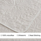 Jessy Home Twin Size Quilts White Lightweight Microfiber Bedspread Coverlet Set