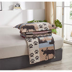 Jessy Home King Size Quilts Set Polyester Bedding Set Deer Bear Pattern 3 Piece Coverlet Set