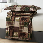 Jessy Home Bedding Cover Queen Size Microfiber Reversible Quilt Set Deer Bear 3 Piece Bed in a Bag Set
