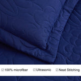 Jessy Home Twin Size Quilts Navy Lightweight Microfiber Bedspread Coverlet Set