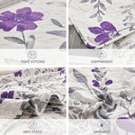Purple Flower Quilt Twin Floral Bedspread Soft Bedding Coverlet Set