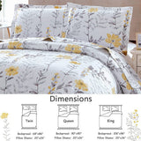 Twin Size Quilts Yellow Floral Bedding Set Flower Bedspread Lightweight Coverlet