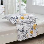Jessy Home Twin/Queen/King Quilt Set Yellow Floral Reversible Microfiber Bedspread