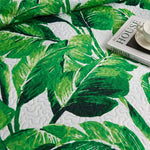 Jessy Home Queen/Full Bedspread Green Bedding Microfiber Reversible Coverlet Leaves Quilt
