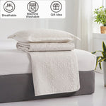 Jessy Home Twin Size Quilts White Lightweight Microfiber Bedspread Coverlet Set
