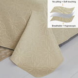 Jessy Home Twin Size Quilts Beige Lightweight Microfiber Floral Bedspread Coverlet Set