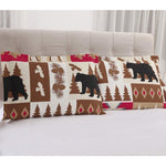 Jessy Home Rustic Cabin Bedding Queen Full Bear and Deer Quilt Set Polyester Bedspread