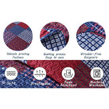 Jessy Home Queen Size Quilt Set Red Blue Patchwork Quilt Microfiber Plaid Bedspread