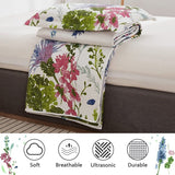 Flower Bedding Twin Floral Quilt Lightweight Bedspread Purple Coverlet