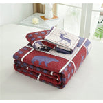Jessy Home Plaid Quilt King Rustic Cabin Bedspread Coverlet Set Polyester Red Bedding