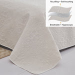 Jessy Home Twin Size Quilts White Lightweight Microfiber Bedspread Coverlet Set