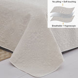 Jessy Home Twin Size Quilts White Lightweight Microfiber Bedspread Coverlet Set