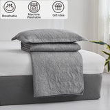 Jessy Home Twin Size Quilts Gray Lightweight Microfiber Floral Bedspread Coverlet Set