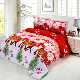 Jessy Home High Quality 100% Polyester Christmas Gift 3Pcs Christmas Bedding Set Duvet Cover Pillowcase Twin Queen King