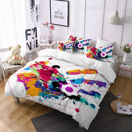 Jessy Home Watercolor Football Basketball Bedding Set 3D Sports Duvet Cover Set King Queen Bedding Boys Colorful Bedclothes Home Decor