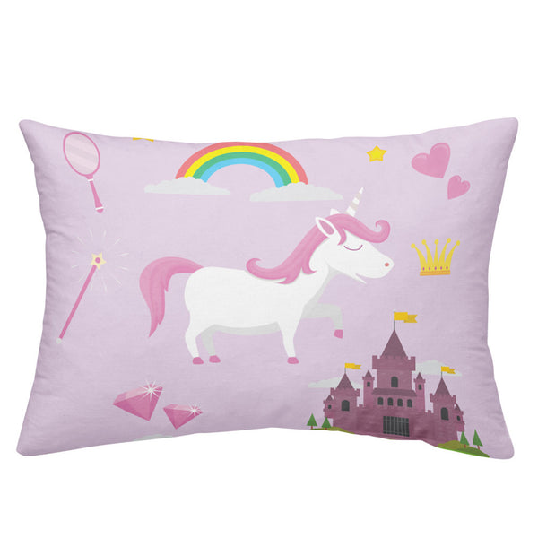 Jessy Home Unicorn Castle Rainbow Print Pillow Case 2 Pieces  Pillowcase King Queen Bedclothes Soft Pillow Cover Home Textile(No Filling)