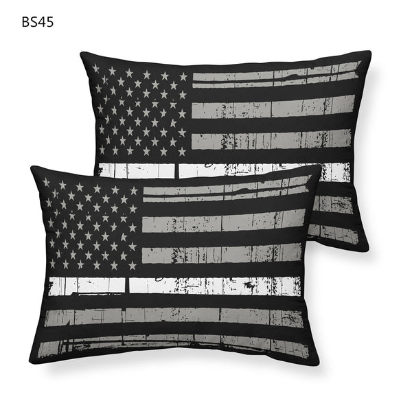 Jessy Home American Flag Pattern 2 Pieces Queen King Pillowcases For Teens (No Filling)