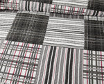 Bedspread Set Twin Size Quilt Set Plaid Bed Spread Coverlet Black White Grey Plaid Patchwork Stripe Modern Quilt Bedspread Bedding Soft Lightweight Reversible Home Bedding Mens Quilts for Twin Bed
