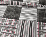 Bedspread Set Twin Size Quilt Set Plaid Bed Spread Coverlet Black White Grey Plaid Patchwork Stripe Modern Quilt Bedspread Bedding Soft Lightweight Reversible Home Bedding Mens Quilts for Twin Bed