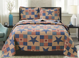 Jessy Home 3-Piece Quilt Coverlet Bedding Set Full/Queen Size Bedspread Floral Pattern 3 Piece(1 Quilt + 2 Pillow Shams)