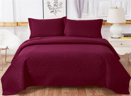Jessy Home 3-Piece Quilt Coverlet Bedding Set Plaid Quilt Full/Queen Size3 Piece(1 Quilt + 2 Pillow Shams)